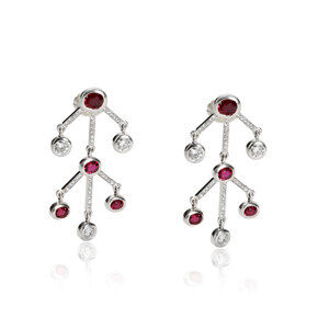 Solange Azagury-Partridge Ruby and Diamond Earrings in 18KT White Gold